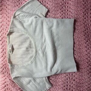 Shein White Ribbed Knit Top